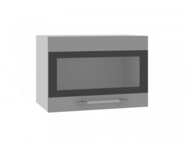 Шкаф верхний Ройс ГПГСФ 500 (Белый софт/Серый/горизонт)