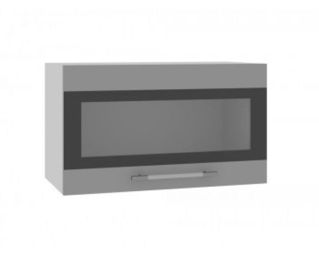 Шкаф верхний Ройс ГВПГСФ 600 (Белый софт/Серый/горизонт)