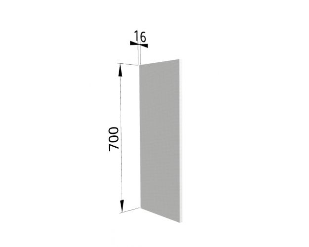 Панель торцевая (для шкафа верхнего высотой 700 мм) П Мелисса (Графит скин)