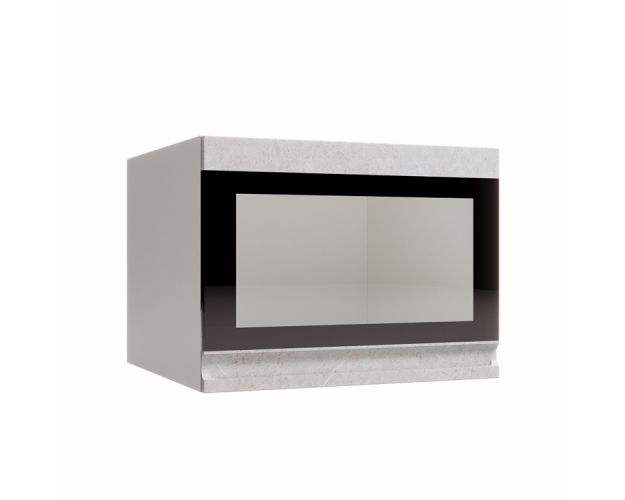 Скала ВПГСФ 600 Шкаф верхний горизонтальный со стеклом с фотопечатью высокий (Гранит Маус/корпус Серый)