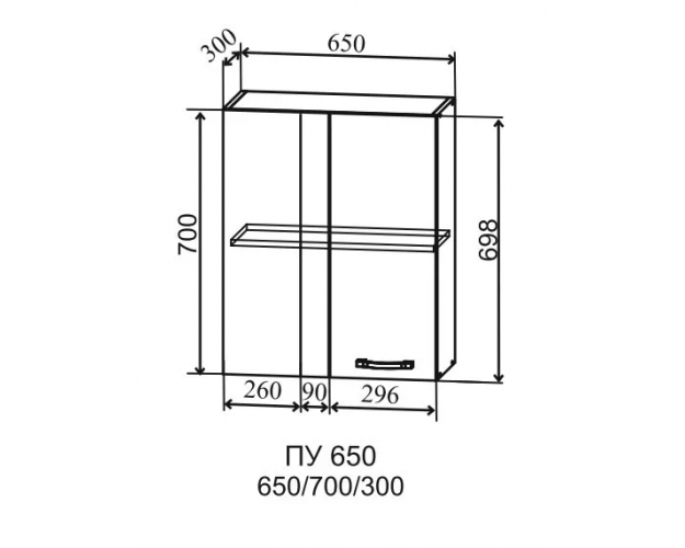 Шкаф угловой верхний Скала ПУ 650 (Гранит Оникс/Серый/левый)