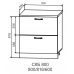 Скала СКБ 800 Шкаф нижний тандембокс с 2-мя ящиками (Гранит Маус/корпус Серый)