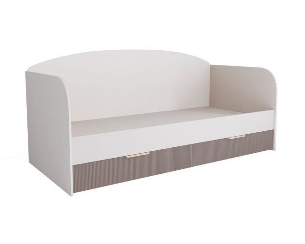 Кровать с ящиками ДКД 2000.1 Лавис (Белый софт/Грей софт/корпус Белый)