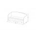 Кровать с ящиками ДКД 2000.1 Лавис (Белый софт/Графит софт/корпус Белый)