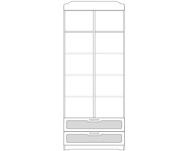 Шкаф 2-х створчатый с ящиками серии Спорт 99 Серый