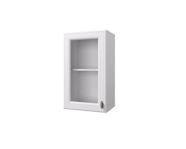 Шкаф 40 с витриной Ева (Белый Софт/Белый)