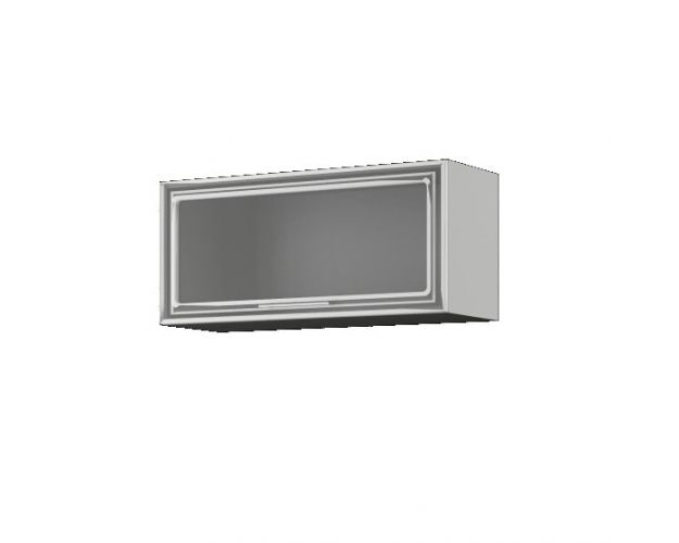 Кёльн ШВГС 800 Шкаф верхний горизонтальный со стеклом (Софт даймонд/корпус Белый)