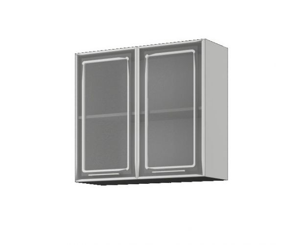 Барселона ШВС 800 Шкаф верхний со стеклом (Седой клён/корпус Венге)