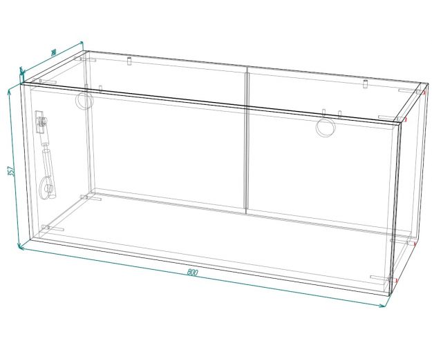 Кёльн ШВГС 800 Шкаф верхний горизонтальный со стеклом (Софт бланж/корпус Белый)