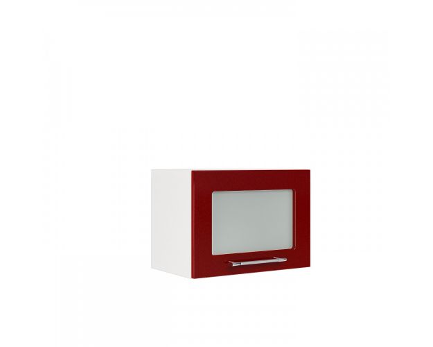 Лондон ШВГС 500 Шкаф верхний горизонтальный со стеклом (Дуб белый/корпус Белый)