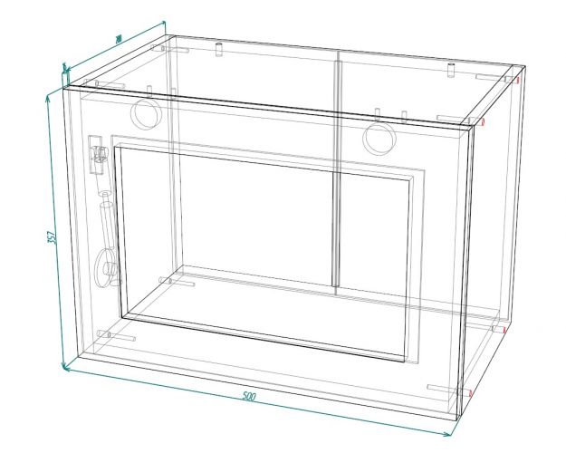 Кёльн ШВГС 500 Шкаф верхний горизонтальный со стеклом (Софт даймод/корпус Белый)
