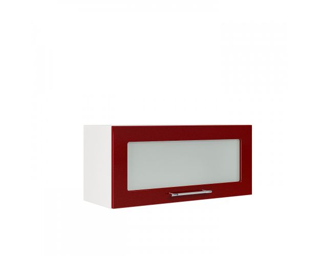 Лондон ШВГС 800 Шкаф верхний горизонтальный со стеклом (Дуб белый/корпус Белый)