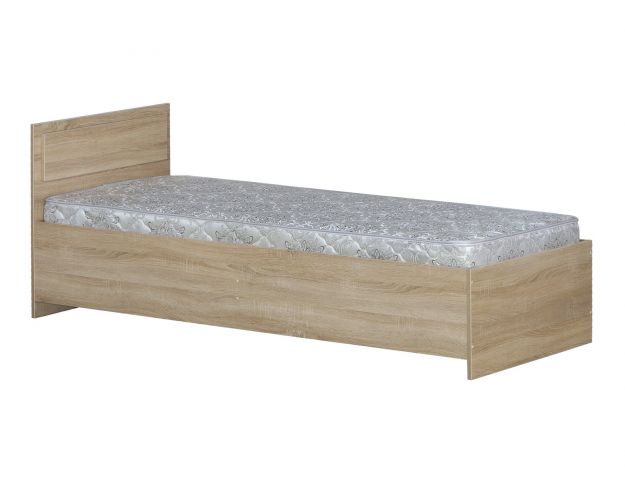 Кровать одинарная 800-2 без матраса (прямые спинки) Дуб Сонома