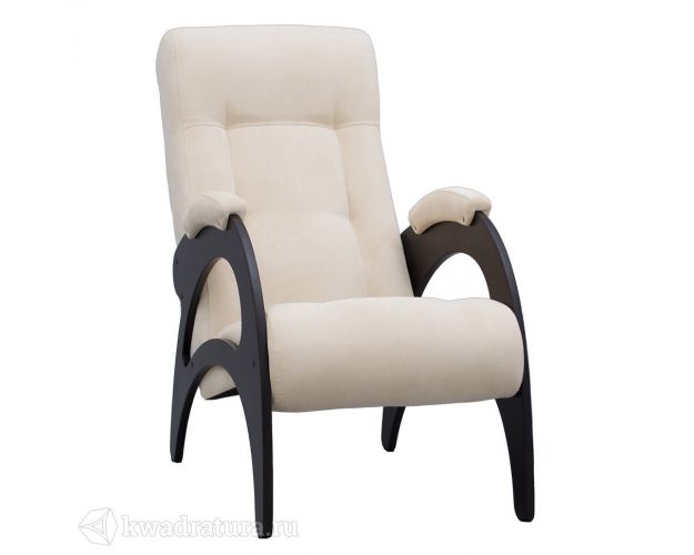 Кресло для отдыха Неаполь Модель 9 без лозы (Венге-эмаль/Ткань Ваниль Verona Vanilla)