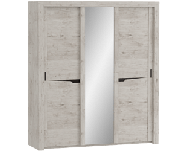 Шкаф трехдверный Соренто с раздвижными дверями Дуб бонифаций/Кофе структурный матовый