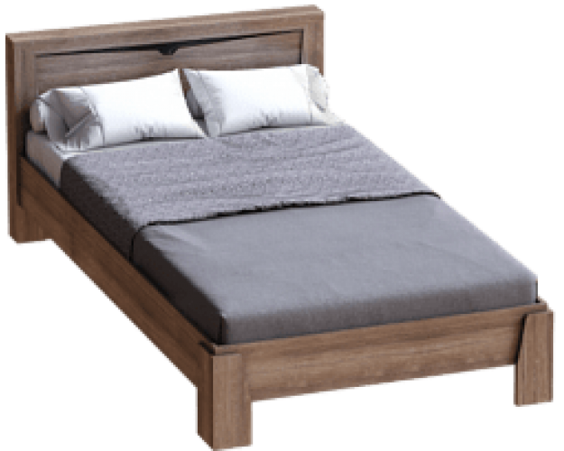 Кровать Соренто 1400 с бельевым ящиком и подъемным ортопедическим основанием Дуб стирлинг/Кофе структурный