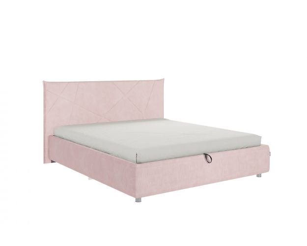 Кровать 1,6 Квест (Нежно-розовый велюр/под-мех)