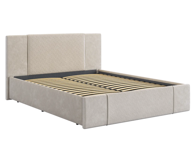 Кровать с основанием Хлоя 1600 крем (велюр)