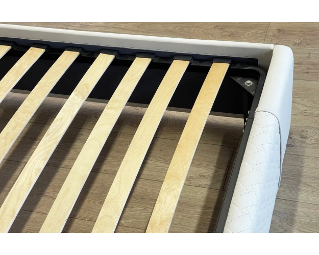 Кровать с основанием Хлоя 1600 крем (велюр)