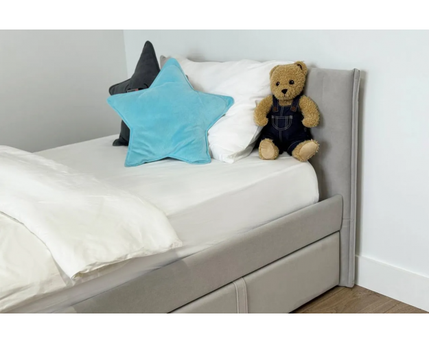 Кровать с ящиками Твикс 900 галька (велюр)