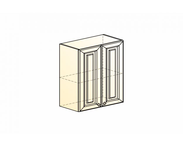 Монако Шкаф навесной L600 Н720 (2 дв. гл.) (Белый/Лаванда матовый)