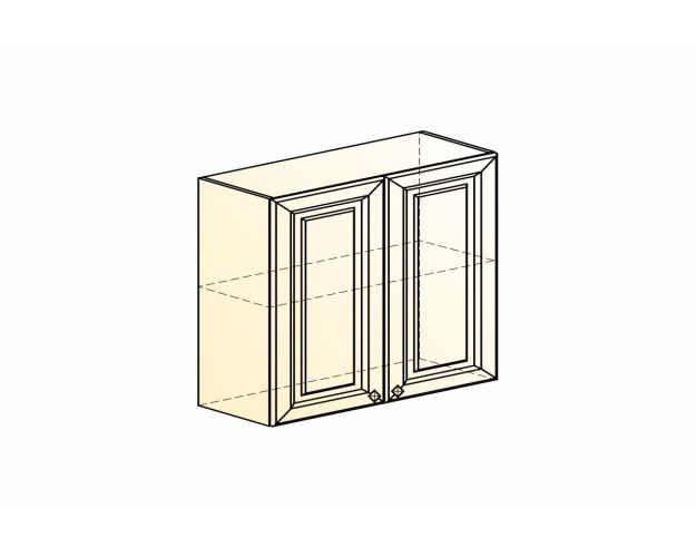 Шкаф навесной Мишель L800 Н720 (2 двери/эмаль/белый/кофейный)