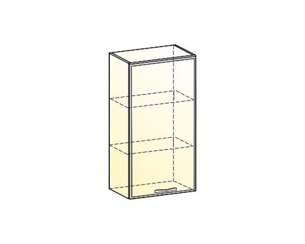 Монако Шкаф навесной L450 Н900 (1 дв. гл.) (Белый/Охра матовый)