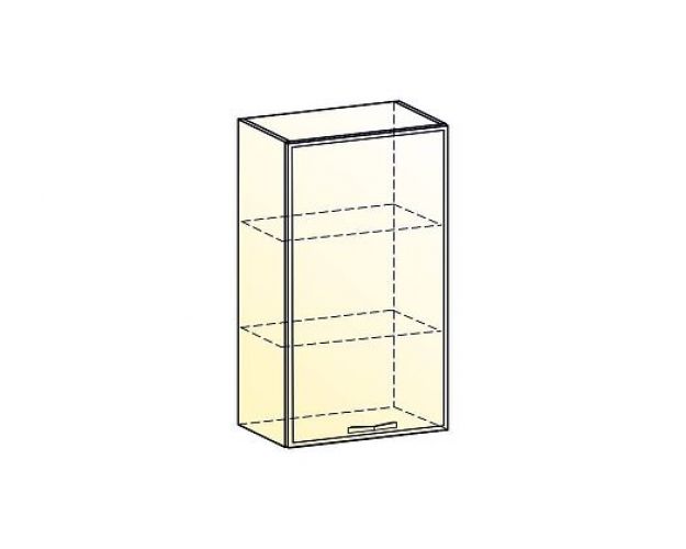 Монако Шкаф навесной L500 Н900 (1 дв. гл.) (Белый/Охра матовый)