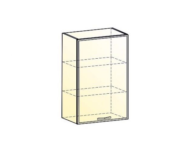 Монако Шкаф навесной L600 Н900 (1 дв. гл.) (Белый/Охра матовый)