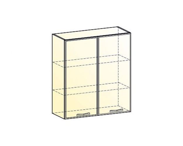 Монако Шкаф навесной L800 Н900 (2 дв. гл.) (Белый/Охра матовый)
