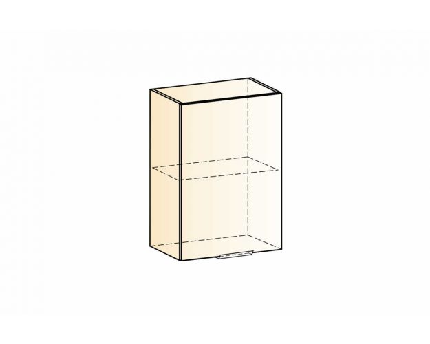 Стоун Шкаф навесной L500 Н720 (1 дв. гл.) (белый/камень светло-серый)