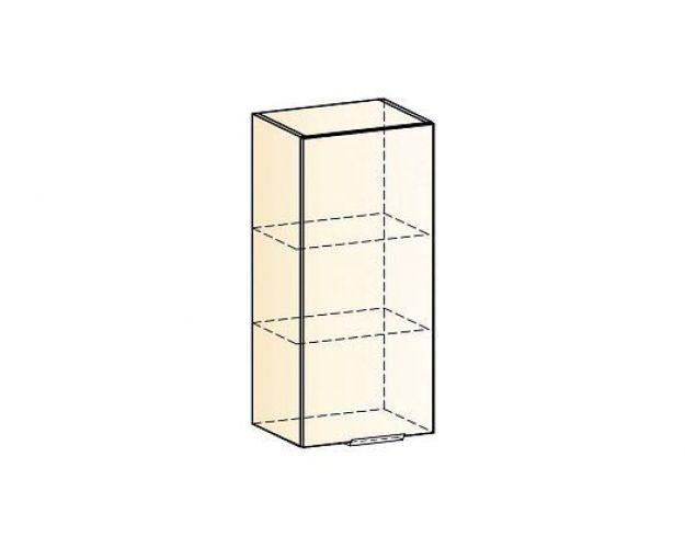 Стоун Шкаф навесной L400 Н900 (1 дв. гл.) (белый/камень темно-серый)