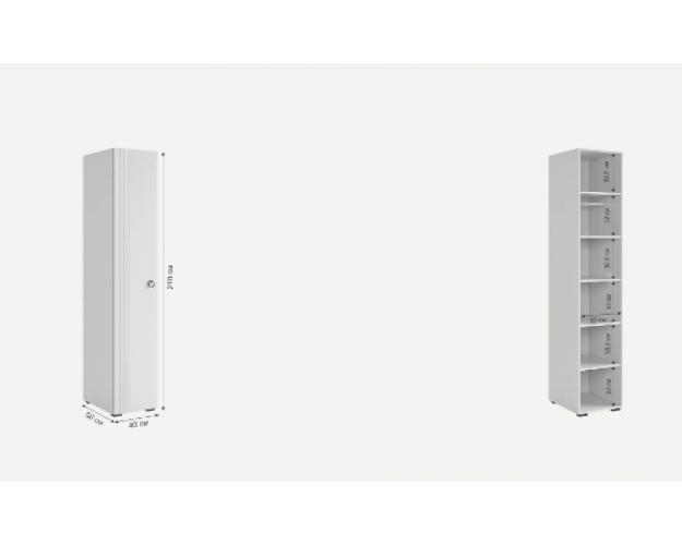 Ева Шкаф однодверный 100.01	