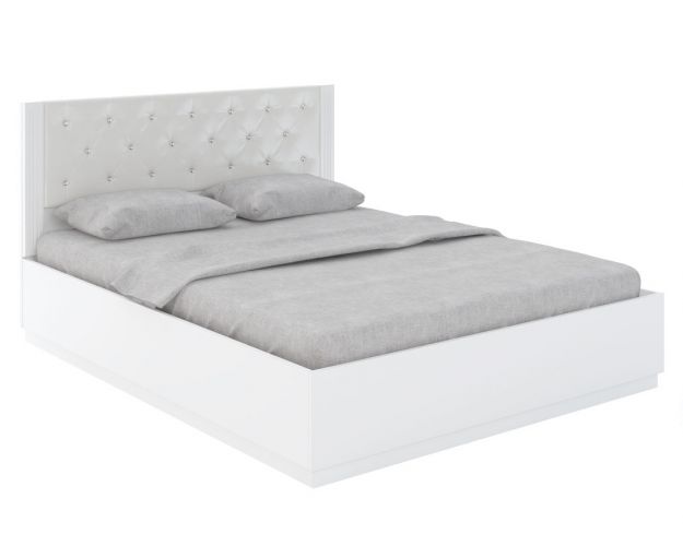 Кровать с ПМ М25 Спальня Тиффани (белый текстурный)
