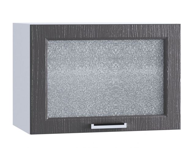 Шкаф верхний горизонтальный со стеклом 609, ШВГС 609 (Клен серый/корпус белый)