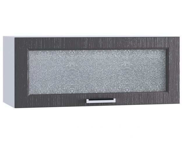 Шкаф верхний горизонтальный со стеклом 800, ШВГС 800 (Клен серый/корпус белый)