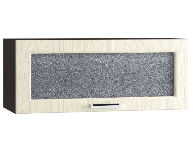 Шкаф верхний горизонтальный со стеклом 800, ШВГС 800 (Клен кремовый/корпус венге)