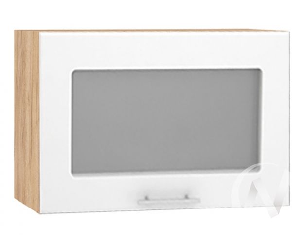 Шкаф со стеклом Валерия-М ШВГС-609 (Белый глянец/Дуб Крафт Золотой/верхний/горизонтальный/высокий)