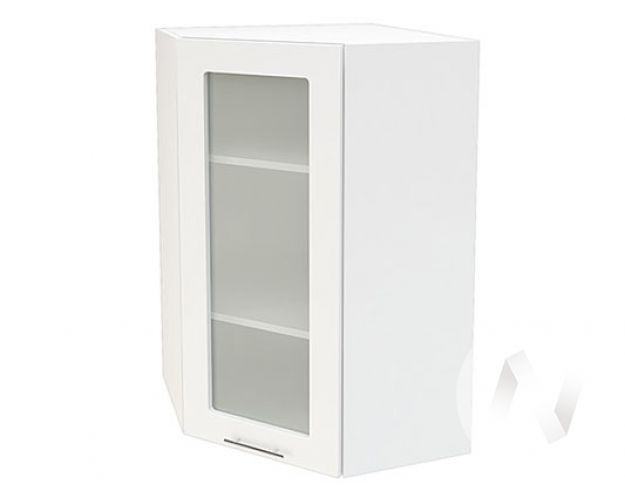 Угловой шкаф со стеклом Валерия-М ШВУС-599 (Белый глянец/Белый/верхний/высокий)