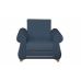 Кресло для отдыха "Порто" (велюр текстура кобальт / микровельвет крем)/осн.