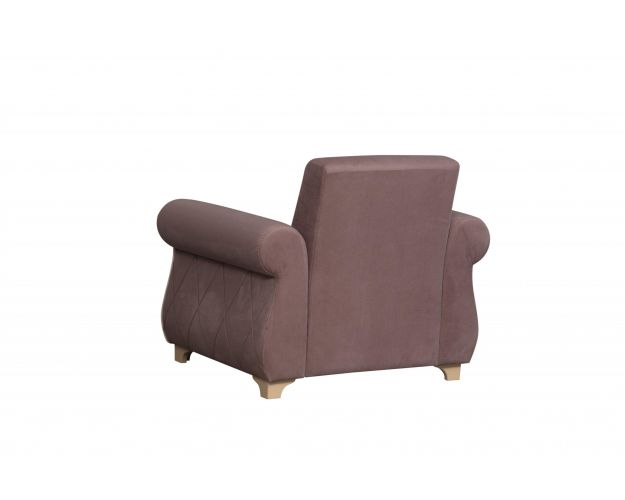 Кресло для отдыха "Порто" (велюр текстура лиловый / микровельвет крем)/осн.