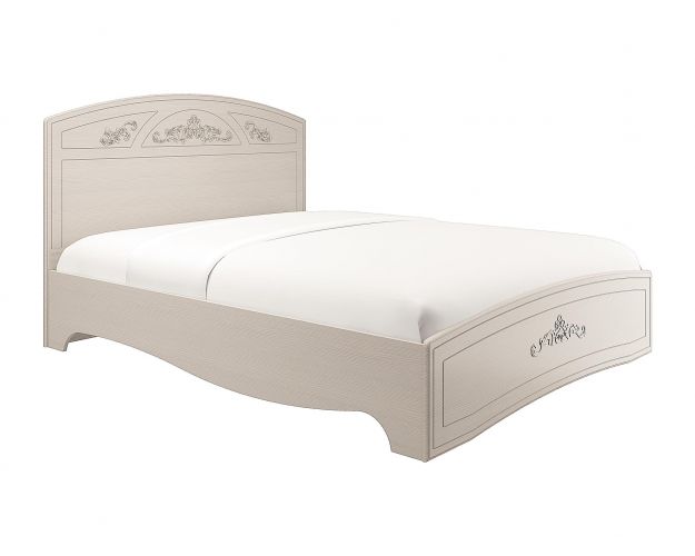 Кровать "Каролина" 1600 (с настилом) (патина)(вудлайн кремовый/ПВХ Сандал белый)/осн.