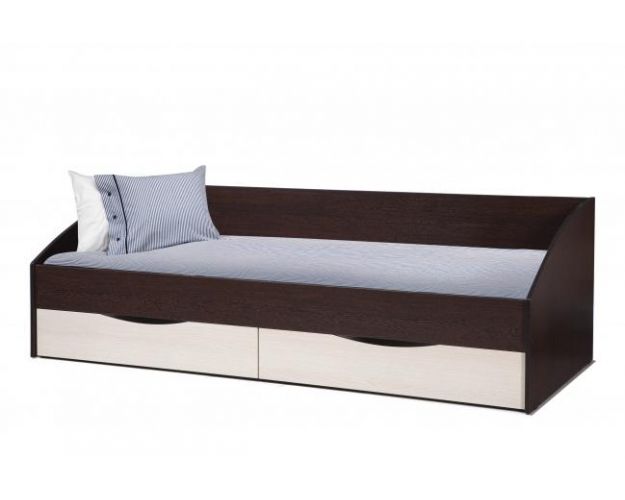 Кровать одинарная "Фея - 3" (симметричная) New (венге / вудлайн кремовый / ДВПО: белый)