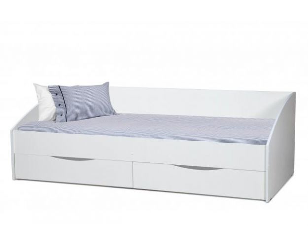 Кровать одинарная "Фея - 3" (симметричная) New/(белый / белый / ДВПО: белый)
