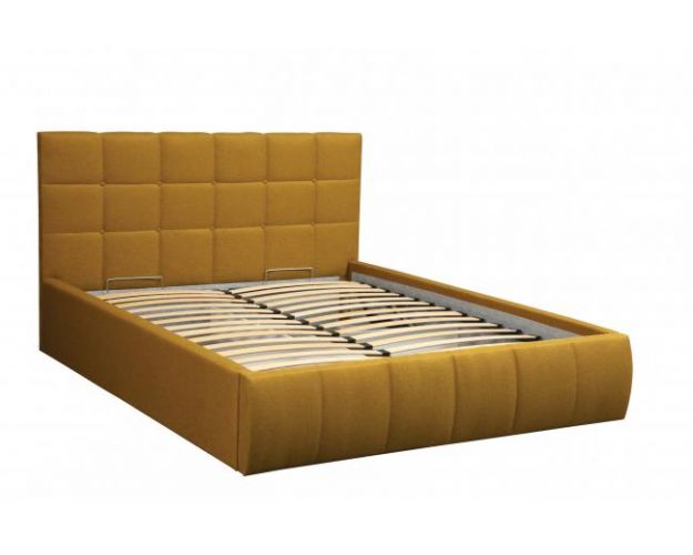 Кровать "Диана" ш. 1400 (Н=1010мм) (жаккард горчица)