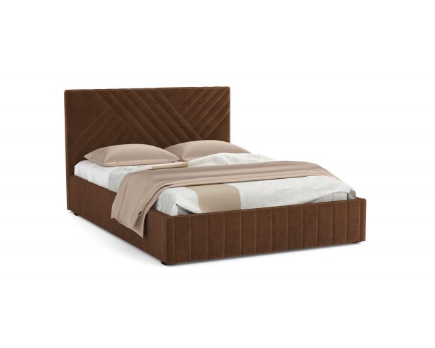 Кровать Гамма ш. 1400 (с основанием для хранения) (велюр тенерифе шоколад)