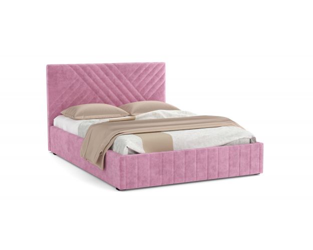 Кровать Гамма ш. 1400 (с основанием для хранения) (велюр тенерифе розовый)