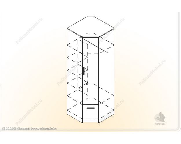 Угловой шкаф престиж с