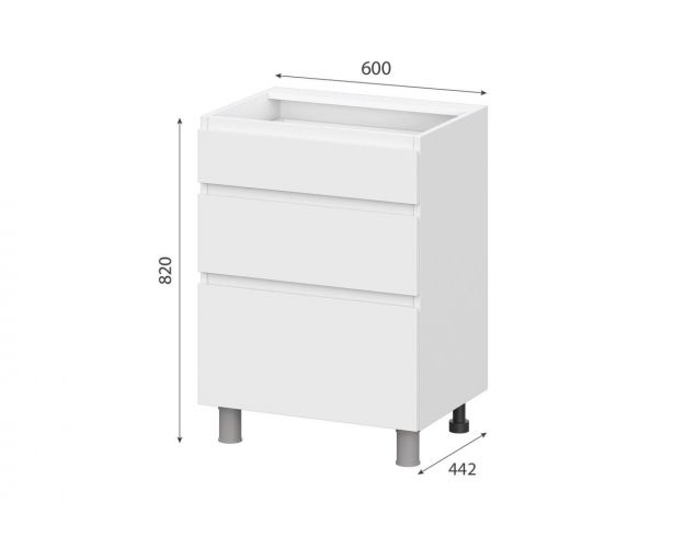 Кухонный гарнитур "Одри" 0,6м (Стол с ящиками 0,6м 6с3)