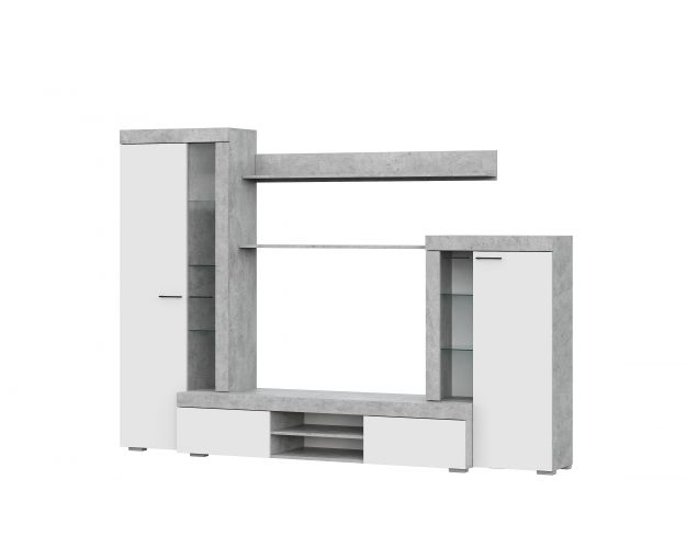 Мебель для гостиной МГС 5 Цемент светлый / Белый